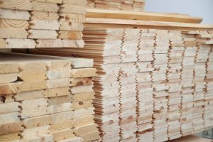 Stacks of lumber in storage. Lumber buying made simple with Lumber Link